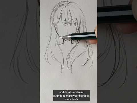 how to draw anime hair tutorial for beginners #art #anime #shorts