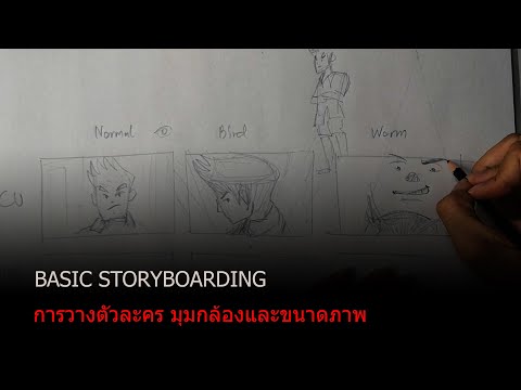 การวาดสตอรี่บอร์ด เรื่อง มุมกล้อง ขนาดภาพ และตัวละคร