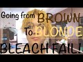 At Home Bleach Fail! Going from Brown to Blonde