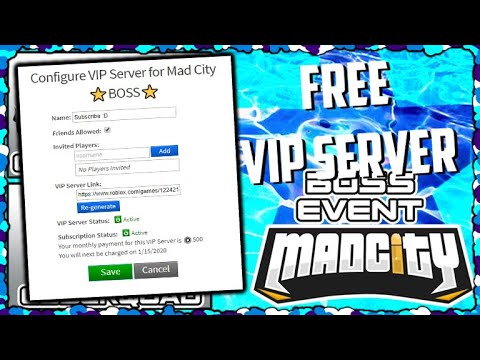 Free Vip Server Mad City Roblox Youtube - roblox mad city private server link