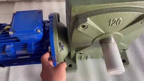 Hộp số trục vít LMW 120 - 1/60 có tính năng tự hãm gắn với động cơ 2.2kw-4P mặt bích có phanh đuôi