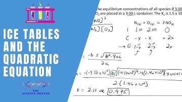 ICE Tables and the Quadratic Equation