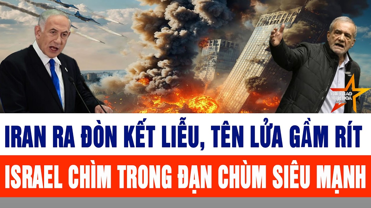 🔴[Trực tiếp] Loạt tên lửa từ Iran tạo ra cảnh tượng bất thường trên bầu trời Israel