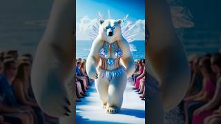 Arctic Fury Polar Bears Volcanic Garnet Bikini Beach Runway