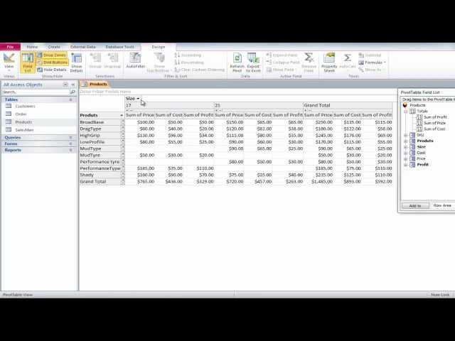 A Pivot Table In Microsoft Access