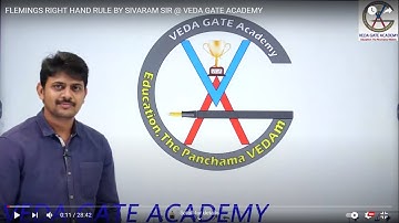 FLEMINGS RIGHT HAND RULE BY SIVARAM SIR @ VEDA GATE ACADEMY