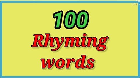 #100 Rhyming words#easy words for kids