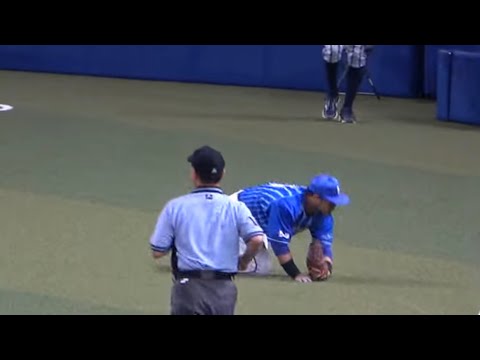 宮崎敏郎の全力ダッシュからのナイスキャッチ！ 横浜DeNAベイスターズ 2022/7/19