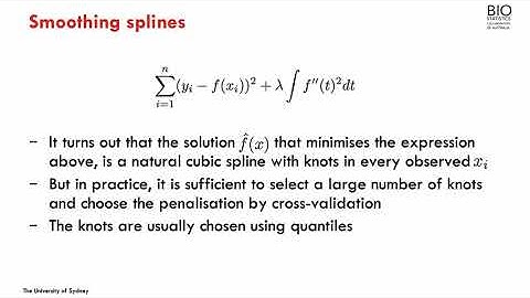 Smoothing splines and generalised additive models