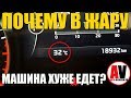 Почему машина в ЖАРУ плохо тянет - едет?