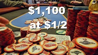 $1,100 at $1/2  Poker Vlog # 11