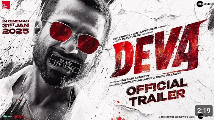 Deva | Official Trailer l Shahid Kapoor | Pooja Hegde | Rosshan Andrrews | In Cinemas 31stJanuary