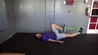 Mini Band Resisted Hip Flexion exercise demonstration by Dr. Brian Fischer