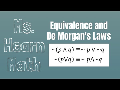 Logic Part 7: Equivalent Logical Statements and DeMorgan's Laws for Logic