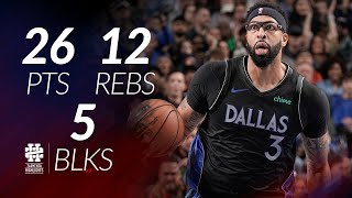 Anthony Davis 26 pts 12 rebs 5 blks vs Rockets 25/26 season