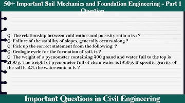 MCQ Questions Soil Mechanics and Foundation Engineering - Part 1 with Answers