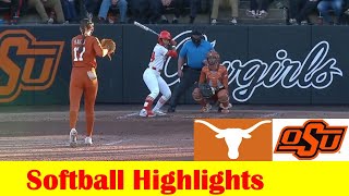 #2 Texas vs #10 Oklahoma State Softball Game 1 Highlights, March 28 2024
