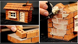 ASMR Building a miniature house brick by brick