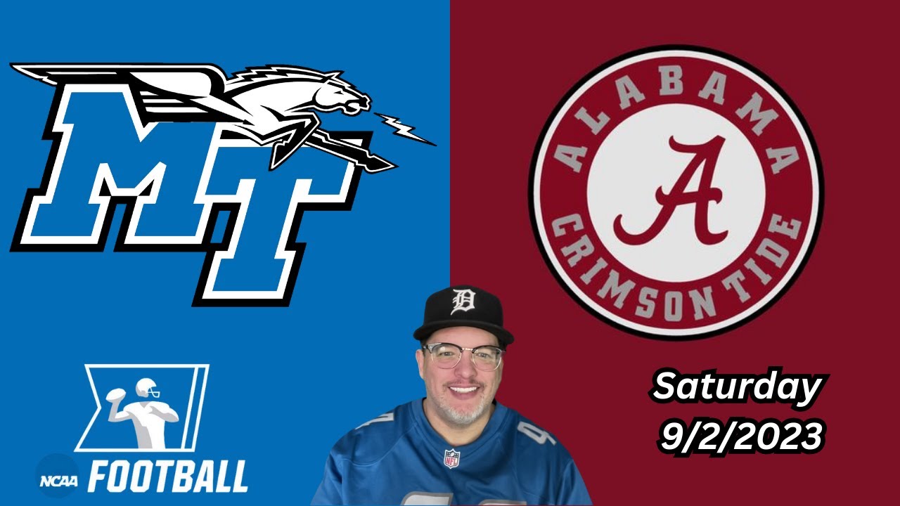 Middle Tennessee Alabama Saturday 9/2/23 NCAAF Picks and