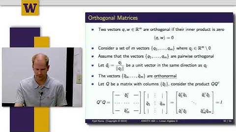 Mathematical Methods for Quantitative Finance || 06 W6 5  Orthoganal Matrices 15 29