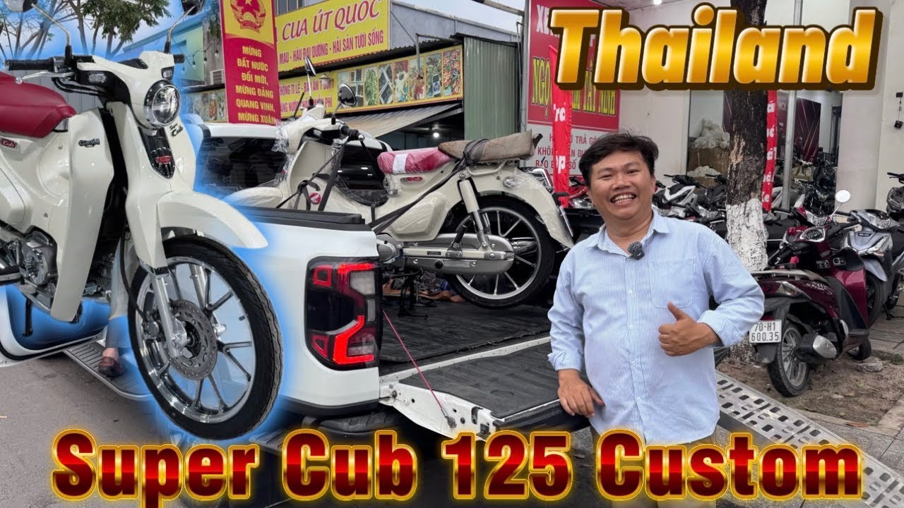 Super cub 125 Custom Edition về Trà Vinh, Lộ điện siêu cub 125 abs Thailand