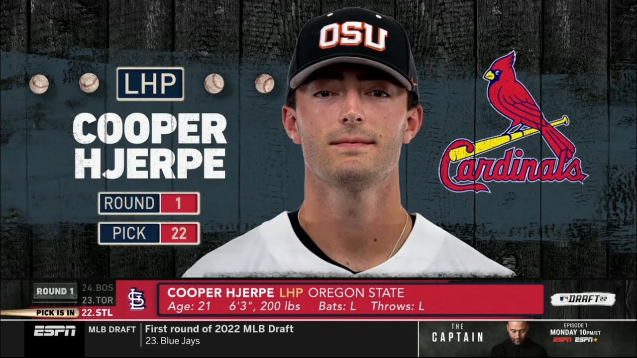 Cardinals Draft LHP Cooper Hjerpe From Oregon State with 22nd Pick