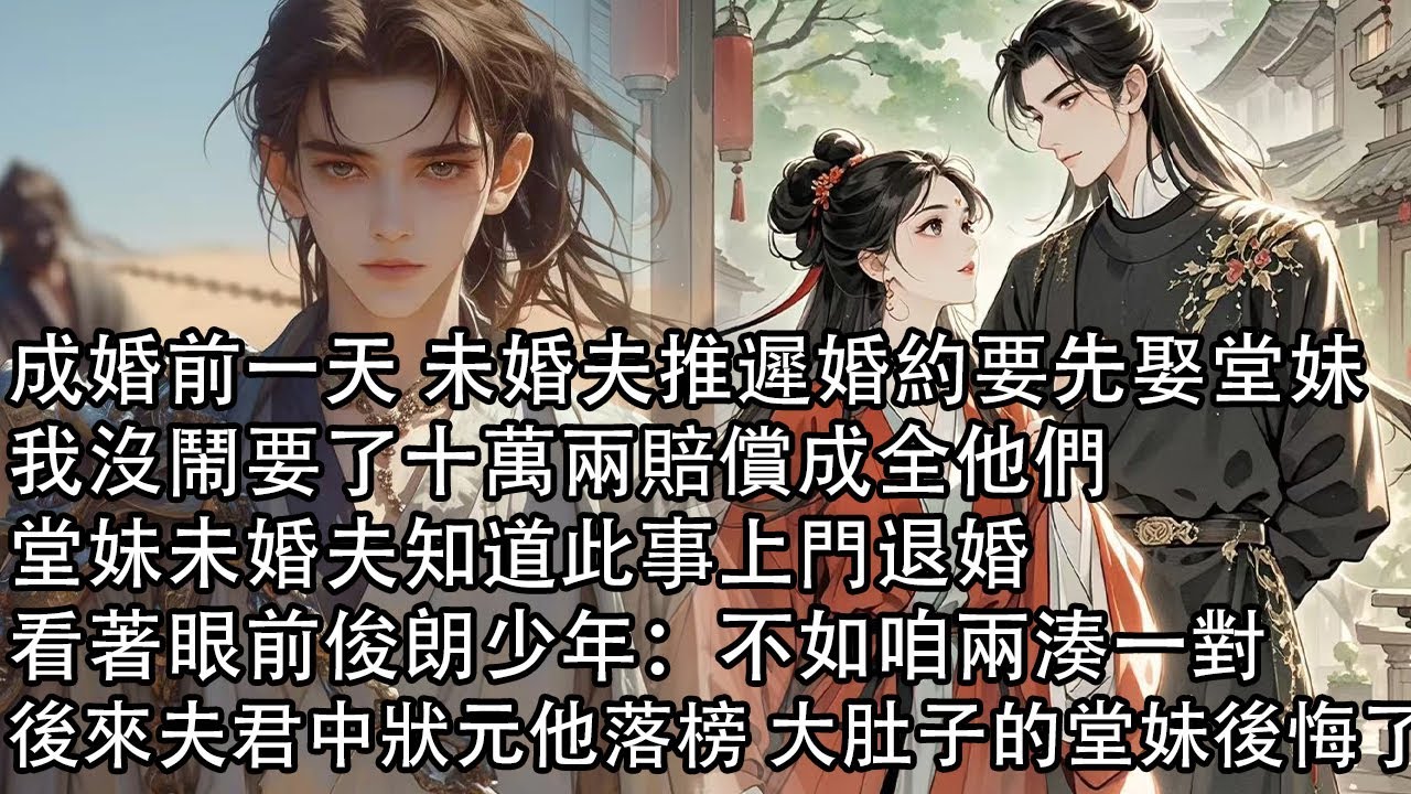 【一口氣看完】成婚前一天 未婚夫推遲婚約要先娶堂妹，我沒鬧要了十萬兩賠償成全他們，堂妹未婚夫知道此事上門退婚，看著眼前俊朗少年：不如咱兩湊一對，後來夫君中狀元他落榜 大肚子的堂妹後悔了