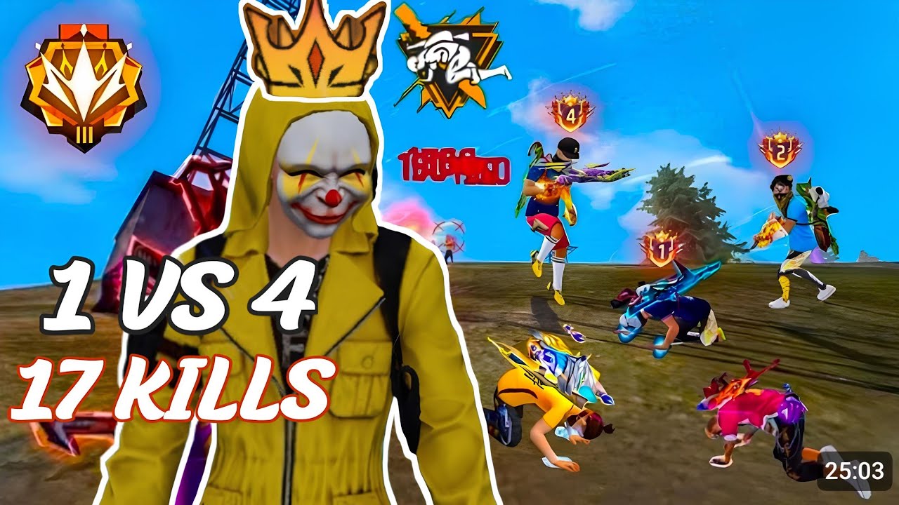 Free fire India 1 vs 4 Br Ranked Intense Gameplay | Action Packed ...