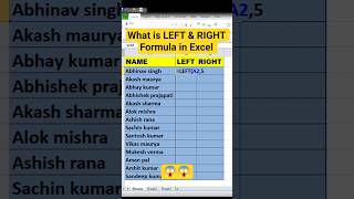 How to use Formula Left & Right||Excel Formula #excel #tricks