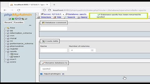 How to rename  Mysql database in phpmyadmin
