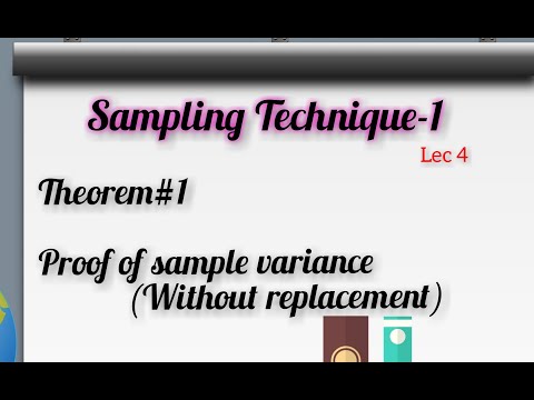 proof of sample variance without replacement || theorem 1 of sampling technique