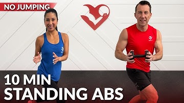 10 Min Standing Abs Workout with Dumbbells No Jumping - Standing Up Ab with Weights for Women & Men