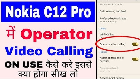Nokia C12 Pro Operator video calling on use।Nokia C12 Pro operator video calling on use kaise kare