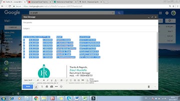 How to copy a formatted Excel table into Gmail?