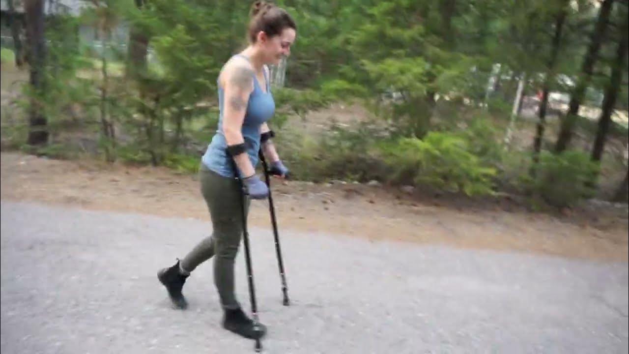 My First Walk with Forearm Crutches YouTube