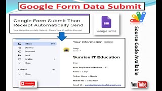 Google Form Data Submit Then Receipt Automatically Send Register Email Address, Advance Google form