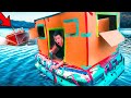 Floating Box Fort On a LAKE (48 Hour Challenge) Escaping Project Zorgo