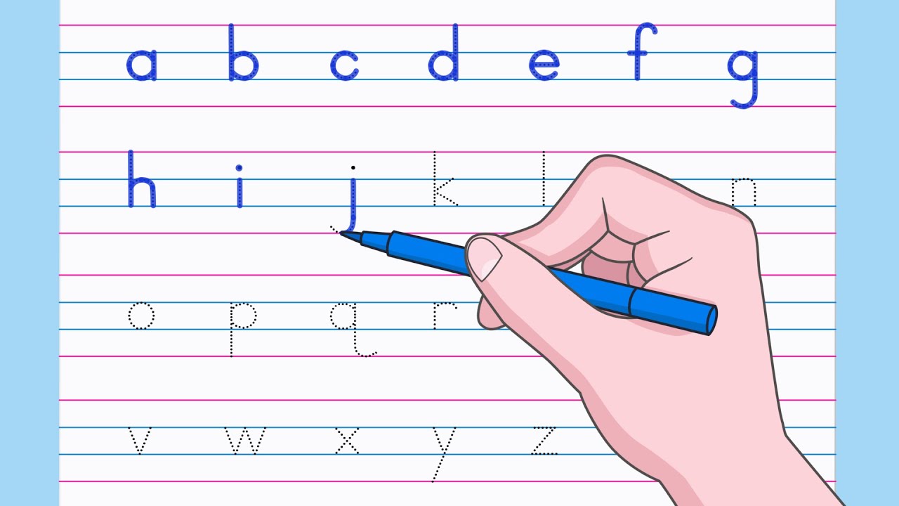 Написание строчных букв | Написание строчных букв от a до z | Обводка букв для детей