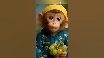 Monkey eating grapes 🍇 and smile 😁☺️#shorts