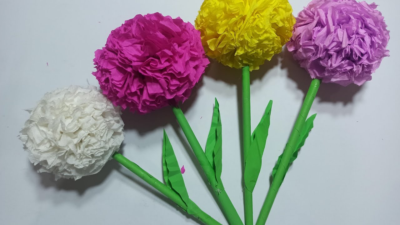 DIY How to make  Easy Round Tissue Paper Flower | Cute Origami Flower