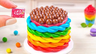 RAINBOW CHOCOLATE FONDANT CAKE 🎨🌈 Satisfying Miniature Rainbow Cake Decorating 🍰 Mini Chocolate Cake