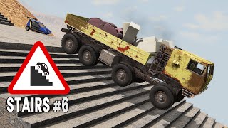 BeamNG Drive - Cars vs Stairs #6 (Longer Stairs)