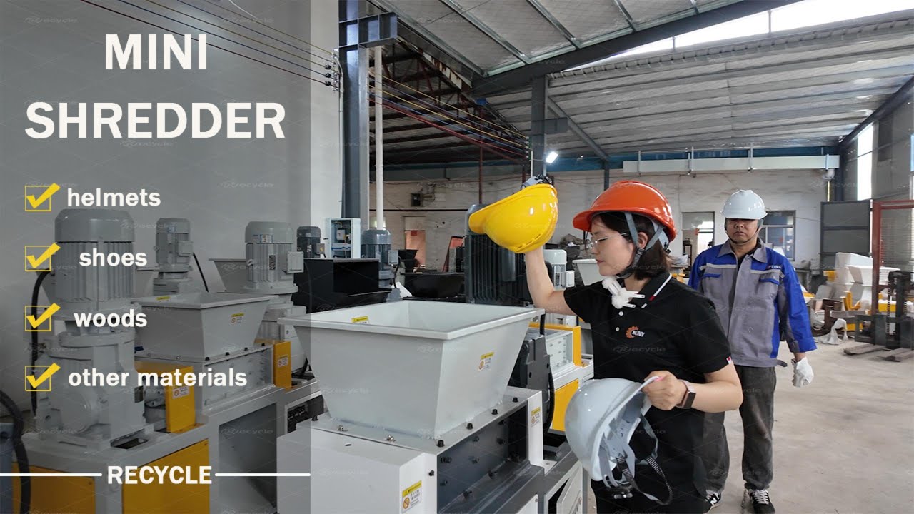 Mini Shredder Crushing Helmet, Shoes & Wood | Small Size, Powerful Performance