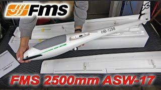 FMS ASW-17 Motor Glider UNBOXING AND ASSEMBLY REVIEW @fmsmodelRC