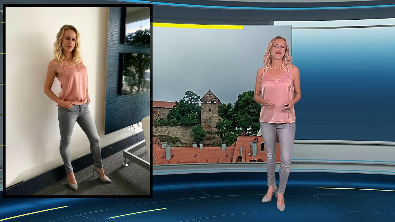 Shiny Satin Top Skinny Jeans High Heels Anneke Dürkopp 20210801