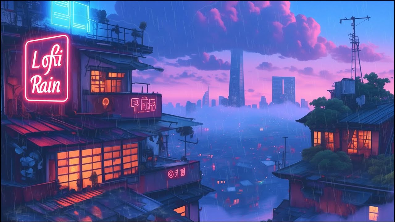 Relax with Lofi Beats 🌧️ Raining in Tokyo Town ~ Lofi Hip Hop Mix to ...