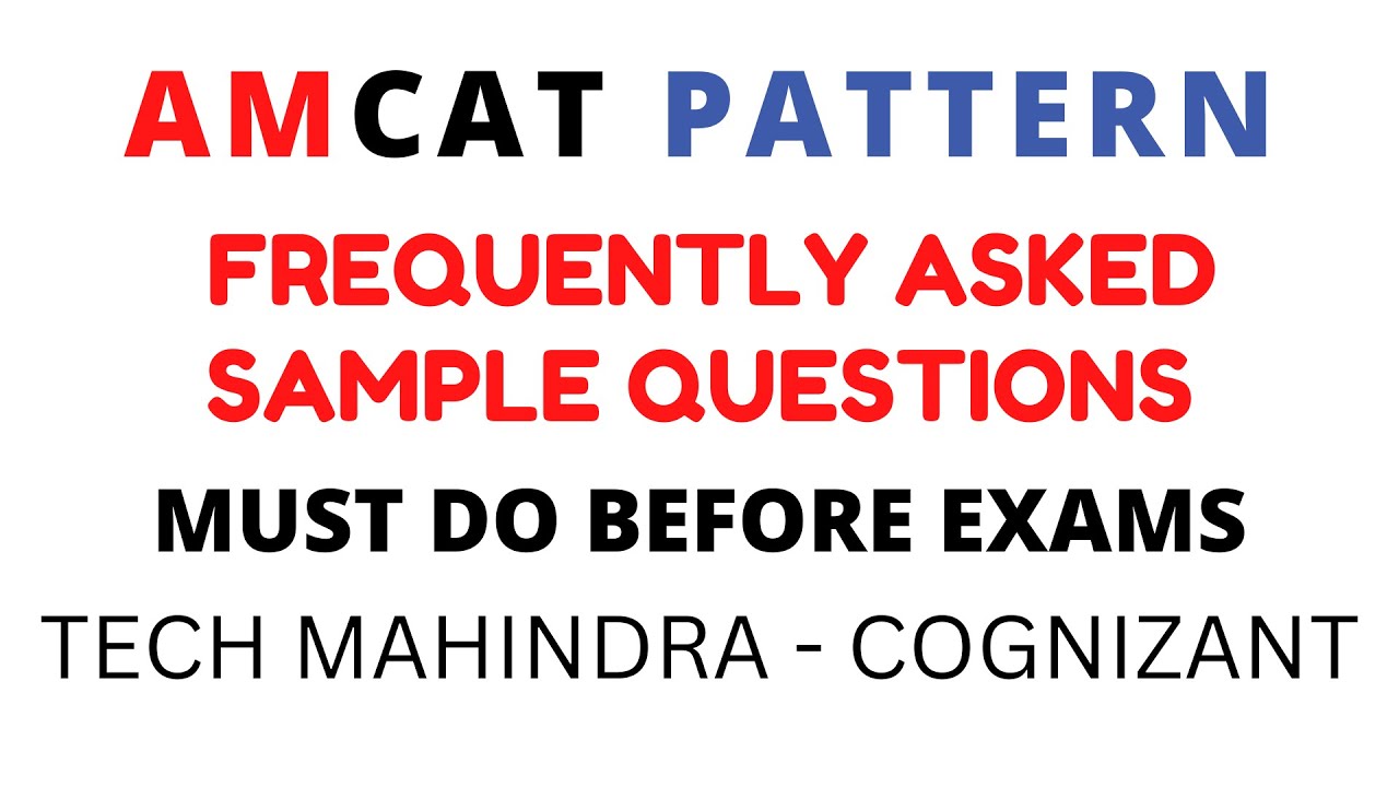 AMCAT Aptitude Sample Questions And Answers COGNIZANT TECH MAHINDRA Must Do YouTube