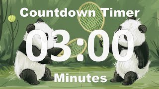 3 Minute Timer Pandas Playing Tennis