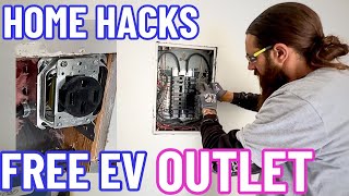 Home Hacks! How To Install A FREE EV Charger Outlet!