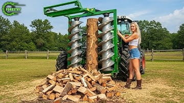 Snelste grootste brandhoutverwerkingsmachine | Gevaarlijke grote kettingzaag voor het zagen van b...